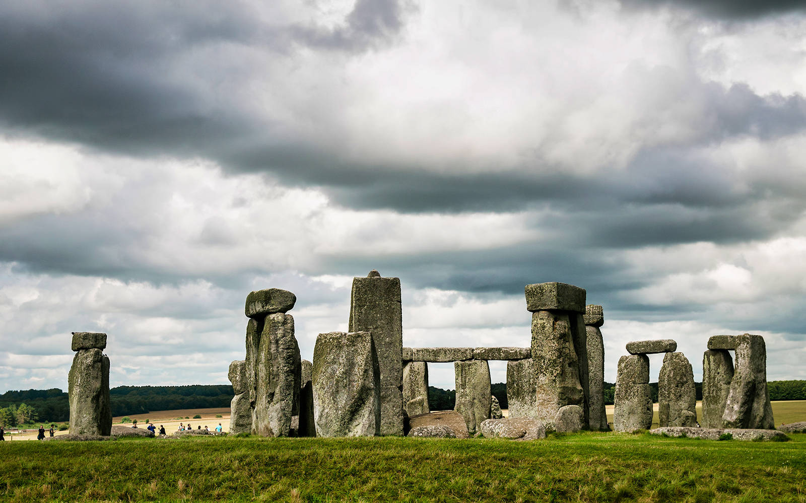 Stonehenge Monument With A View Of Windsor Castle Background