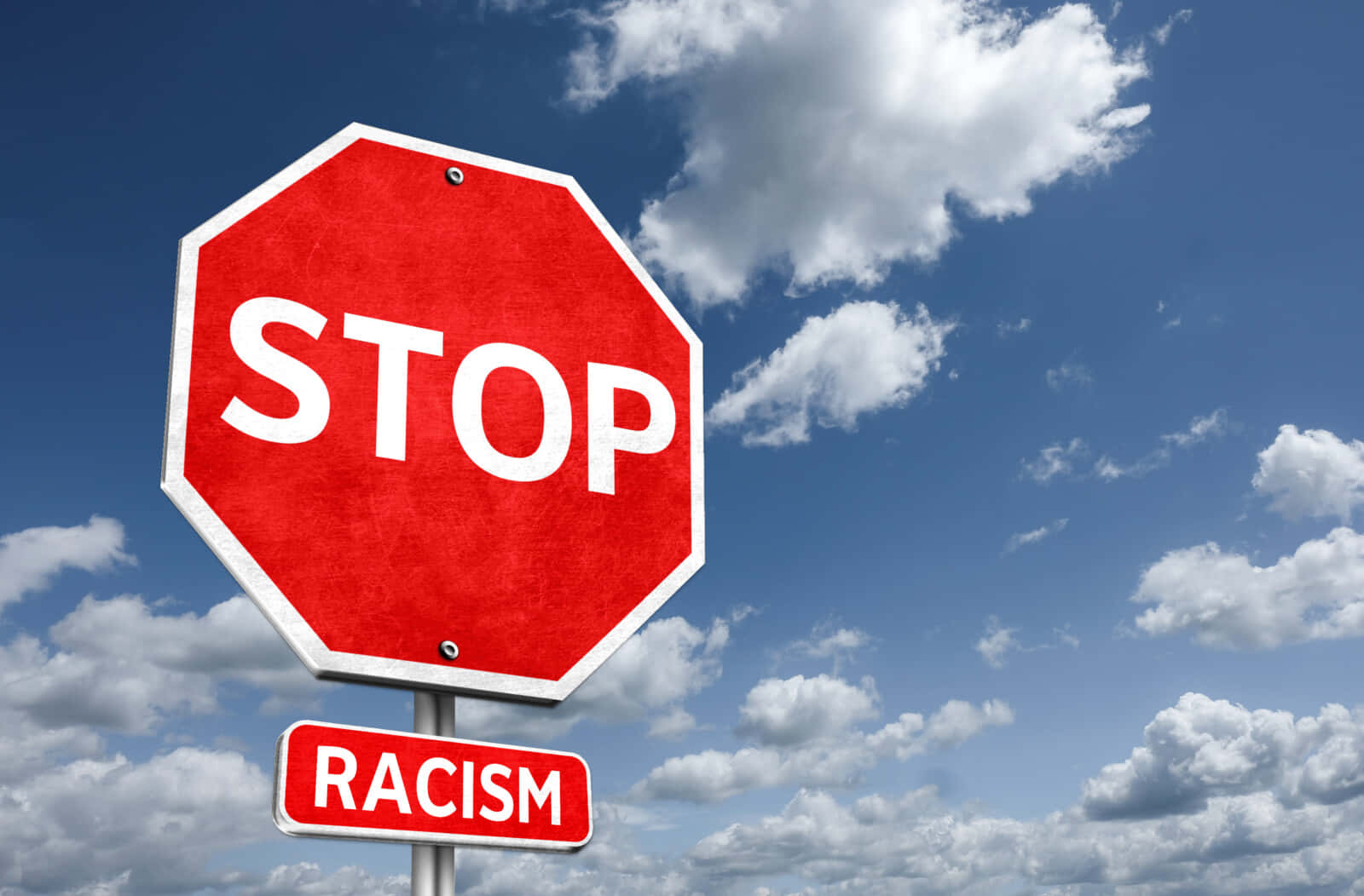 Stop Racism Road Sign