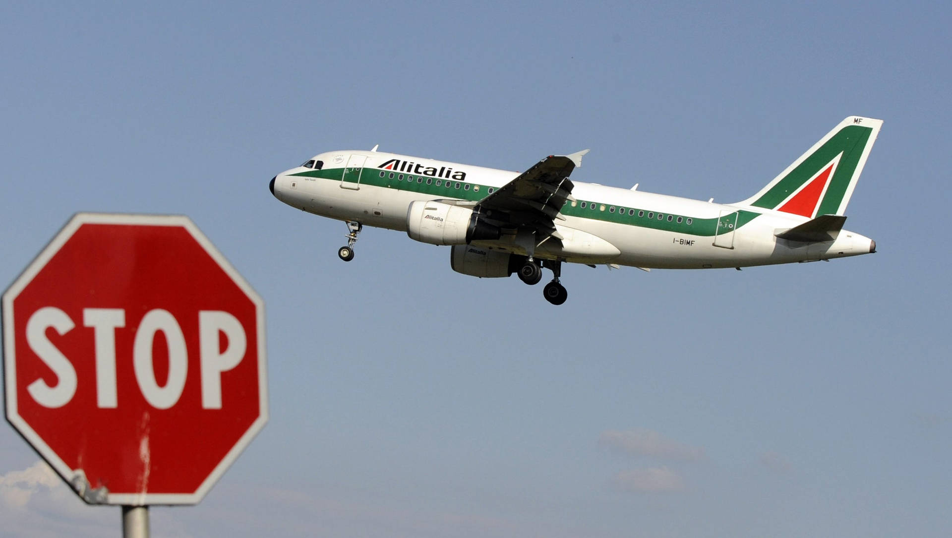 Stop Sign Alitalia Background