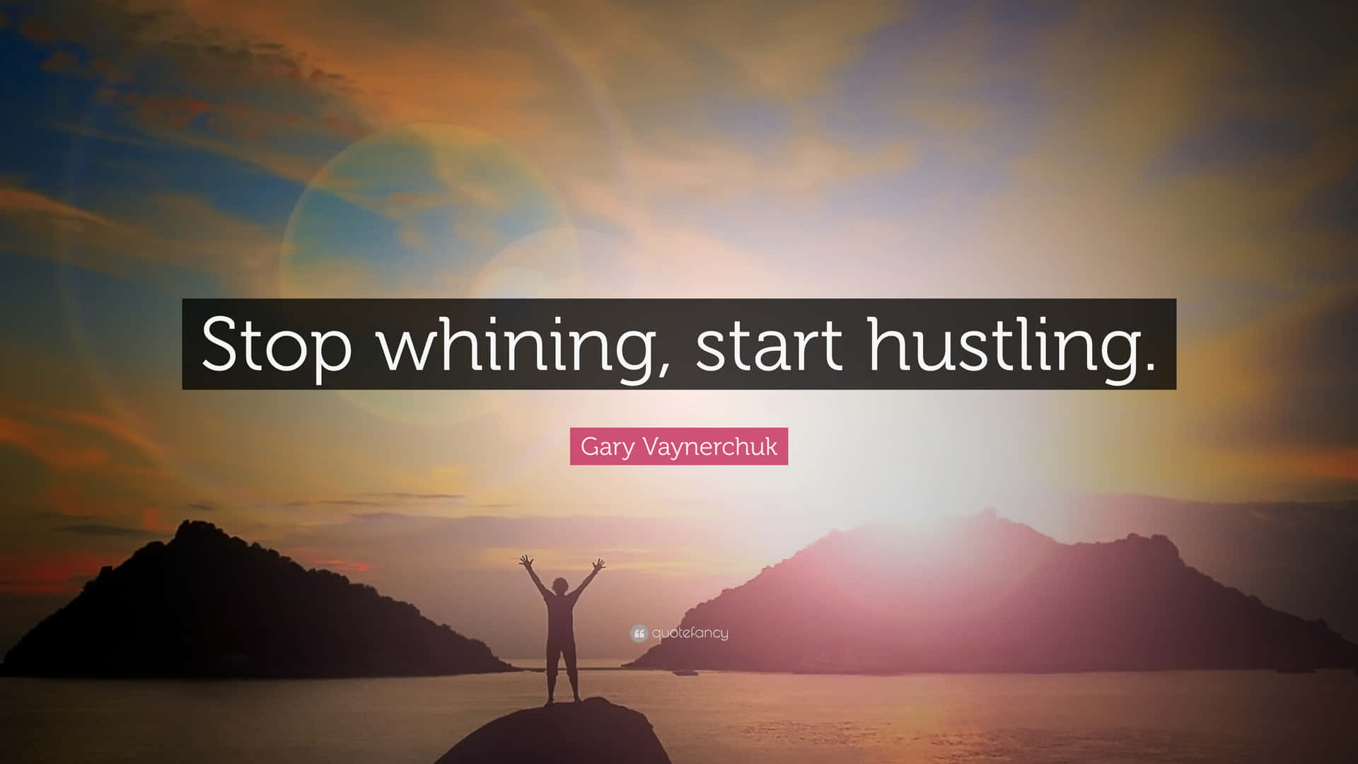 Stop Whining Start Hustling Inspirational Quote Background