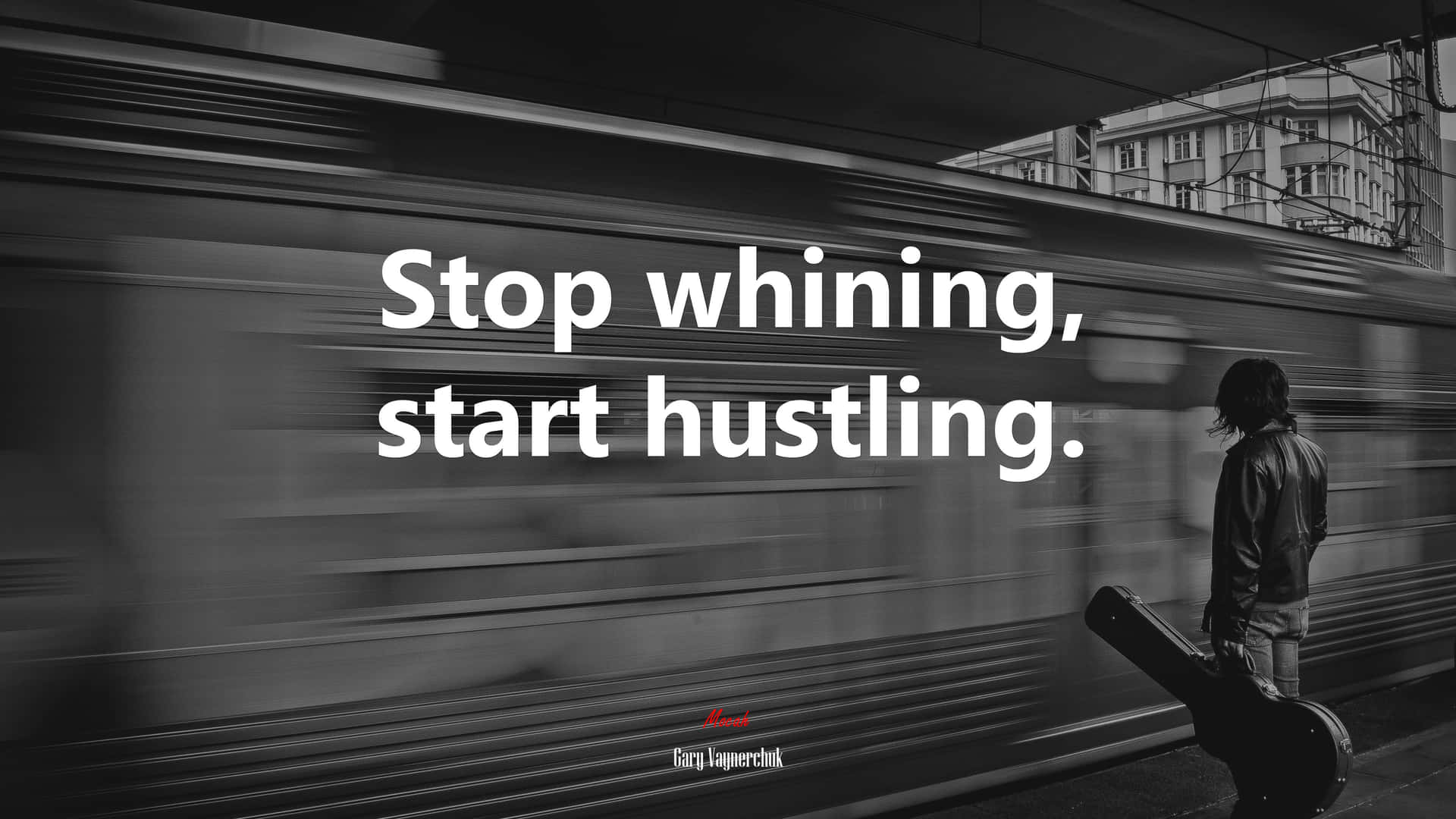 Stop Whining Start Hustling Motivational Quote Background