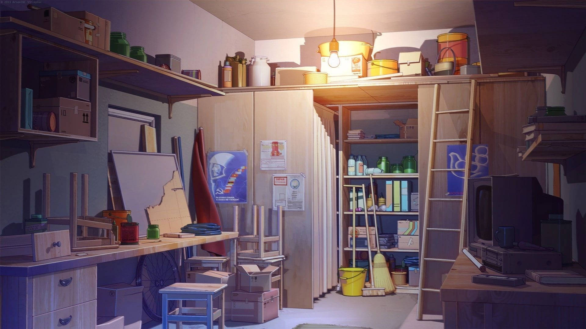Storage Anime Room Background