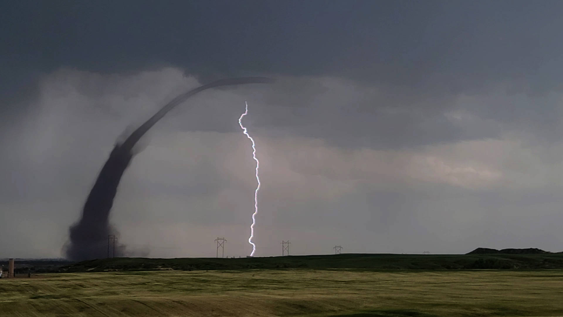 Storm Chase Tornado Lightning Background
