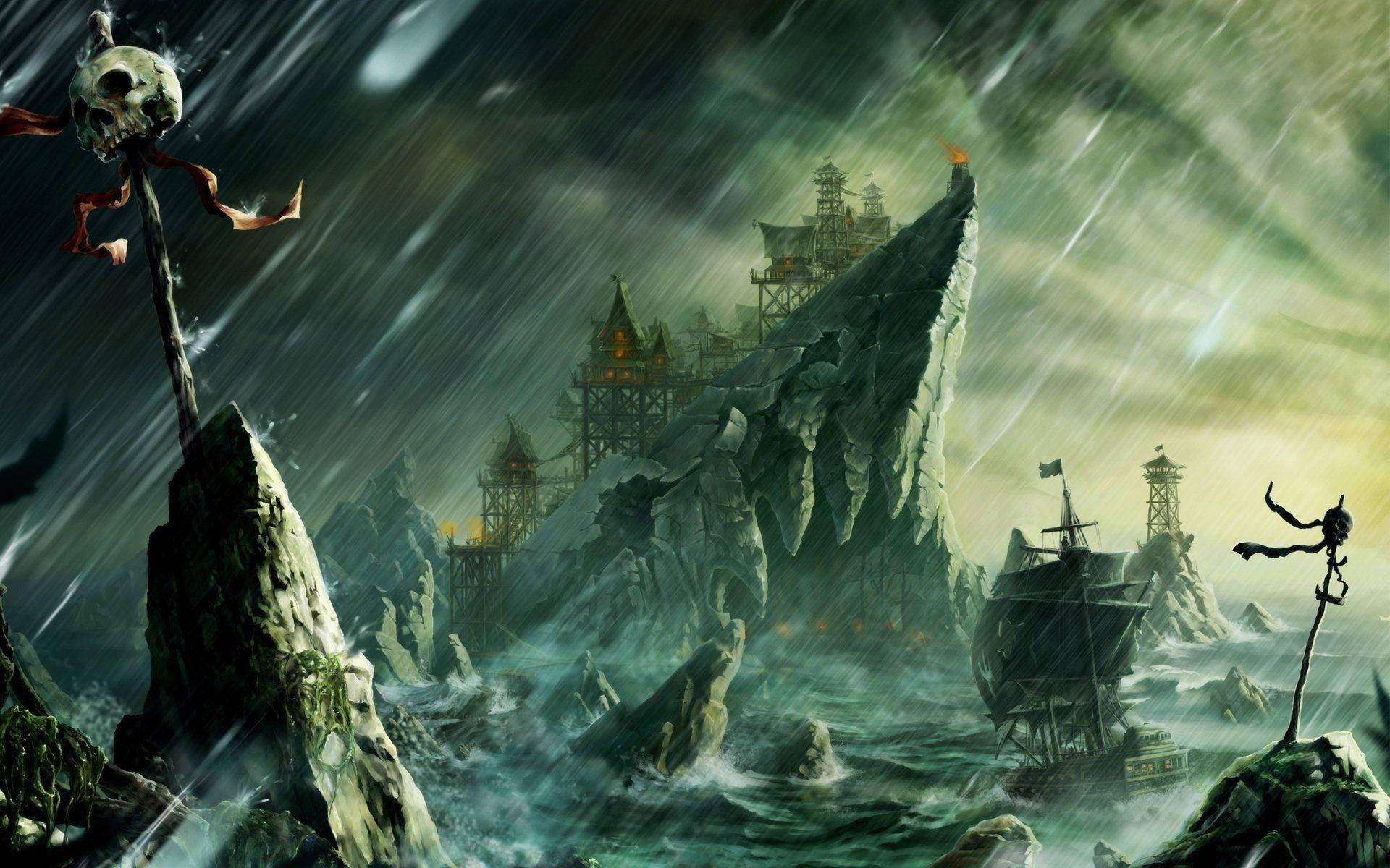 Storm In Norse Fantasy Background