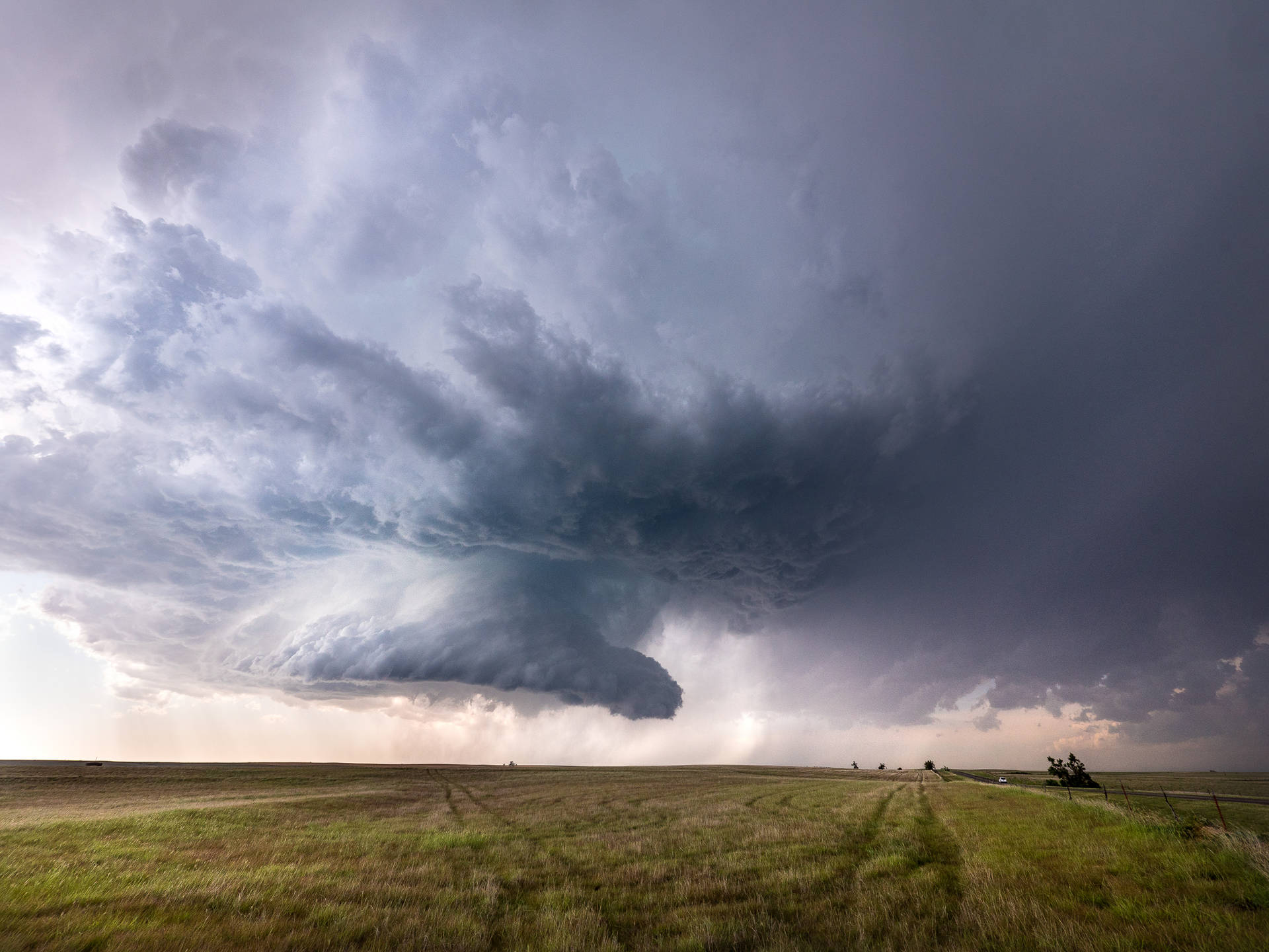 Storm Supercell Tornado Oklahoma Prairie Background