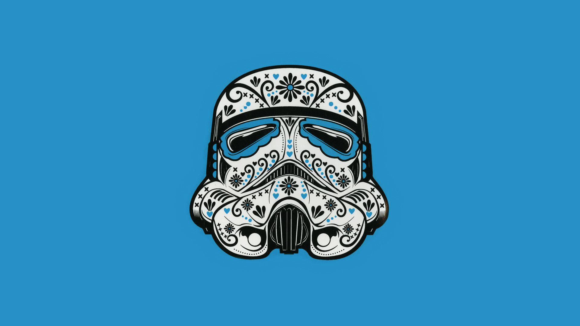Stormtrooper Design Sugar Skull Background
