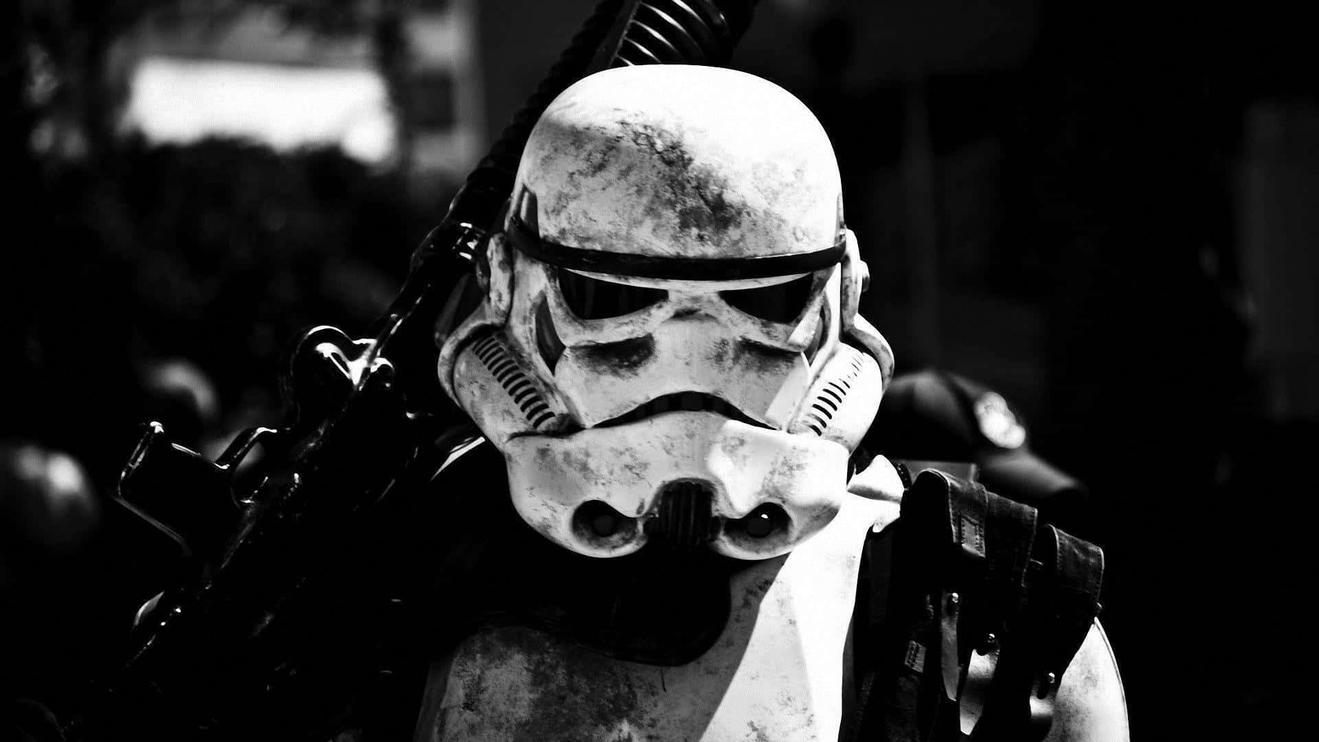 Stormtrooper Portrait Blackand White Background