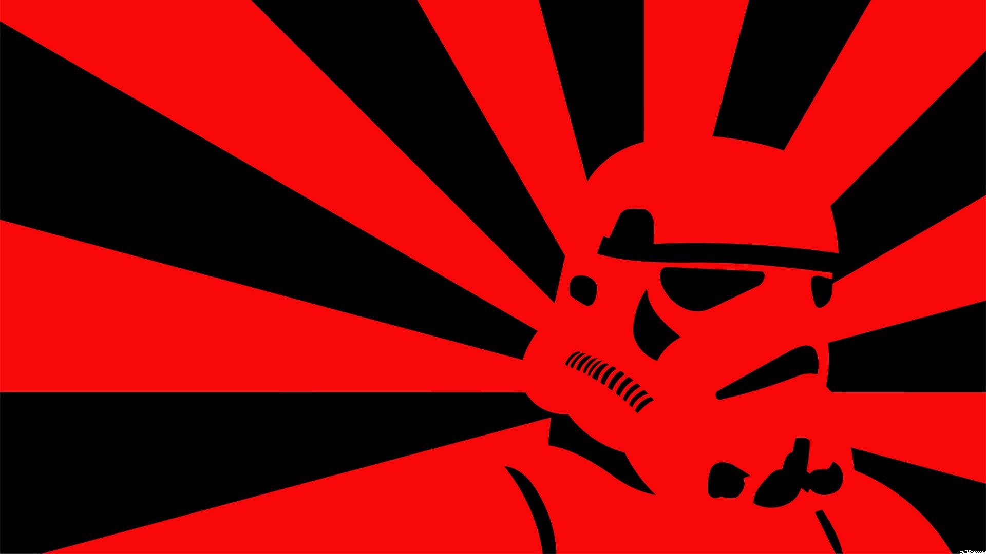 Stormtrooper With Cool Red Rays Background