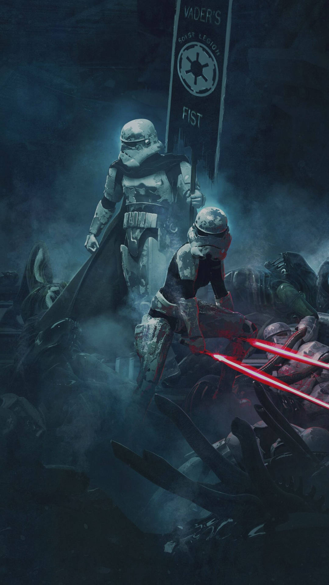 Stormtroopers Wielding Lightsabers Background