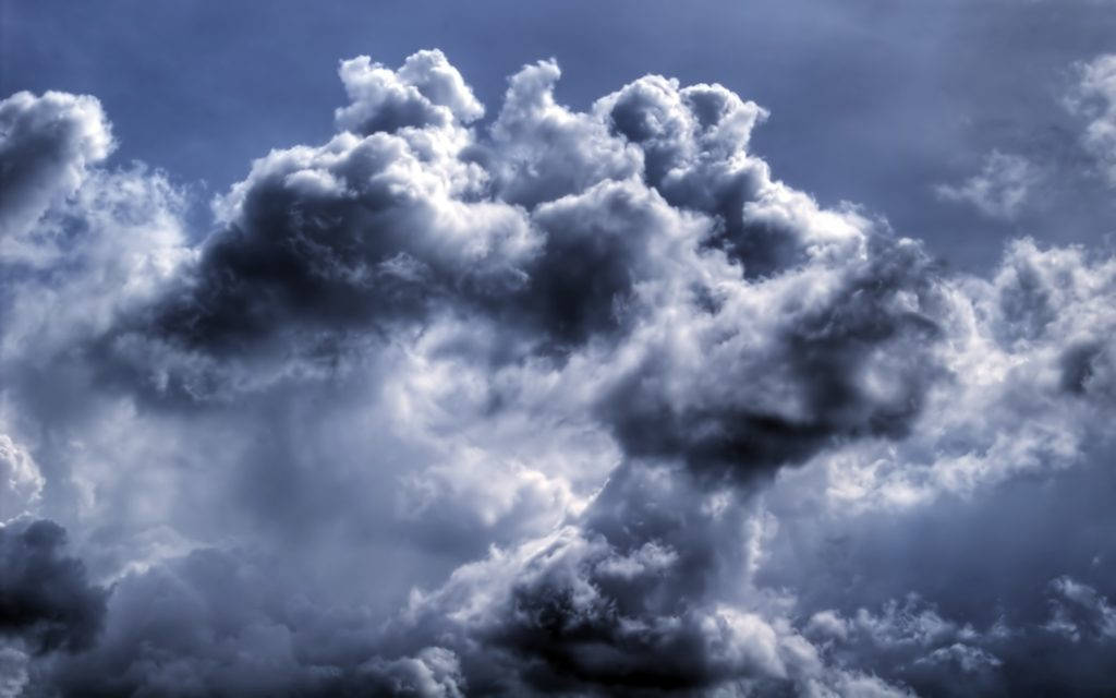 Stormy Dark Blue Clouds Background