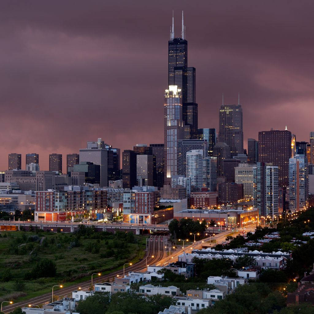 Stormy Day In Chicago Background