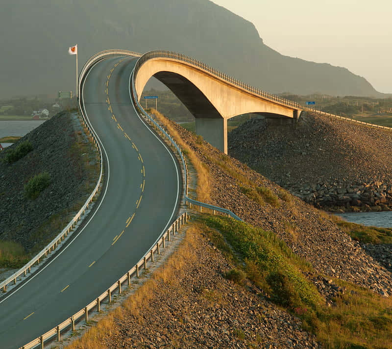 Storseisundet Bridge At Golden Hour