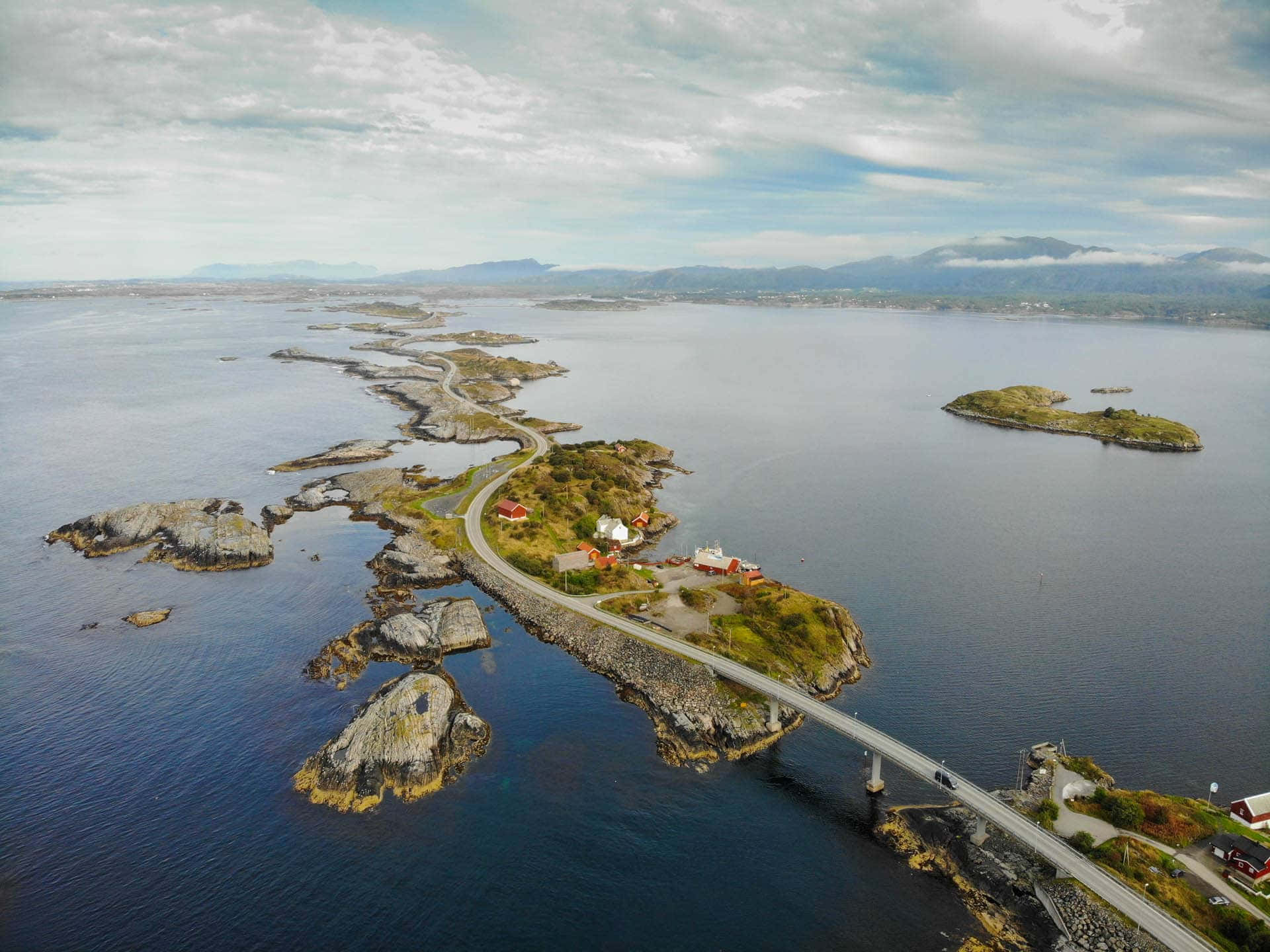 Storseisundet Bridge In The Atlantic Ocean Road