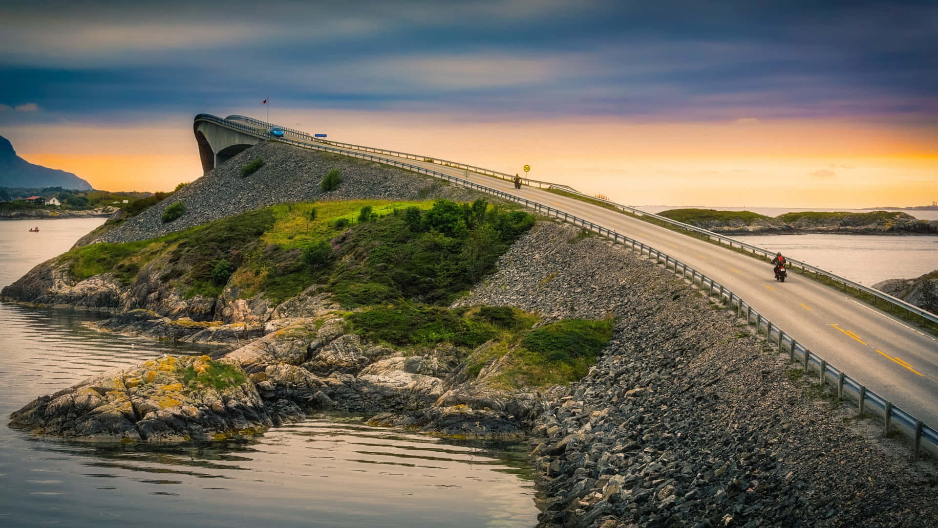 Storseisundet Bridge With Sunset Skies