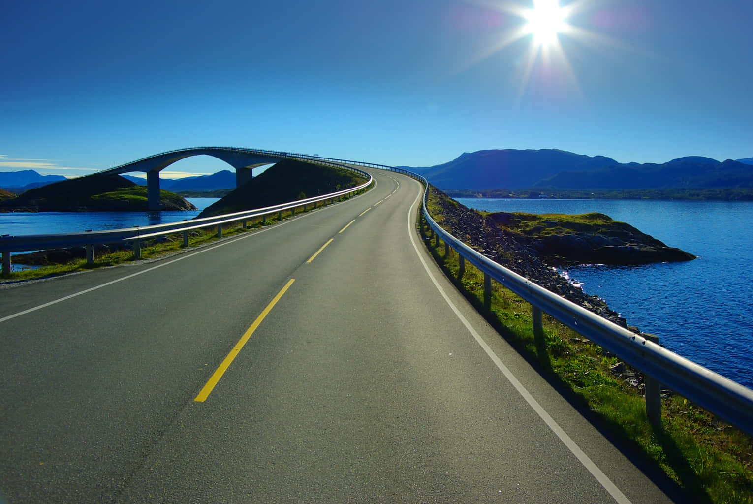 Storseisundet Bridge With The Sun