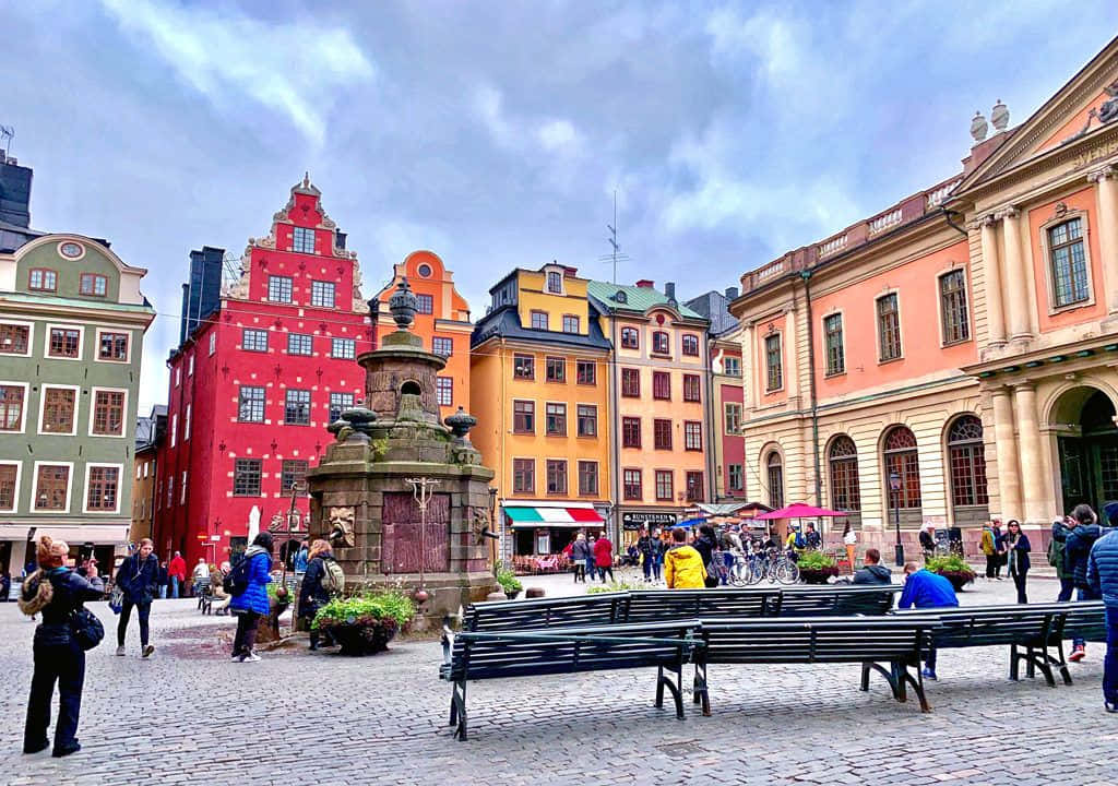 Stortorgsbrunnen Gamla Stan Monument Background