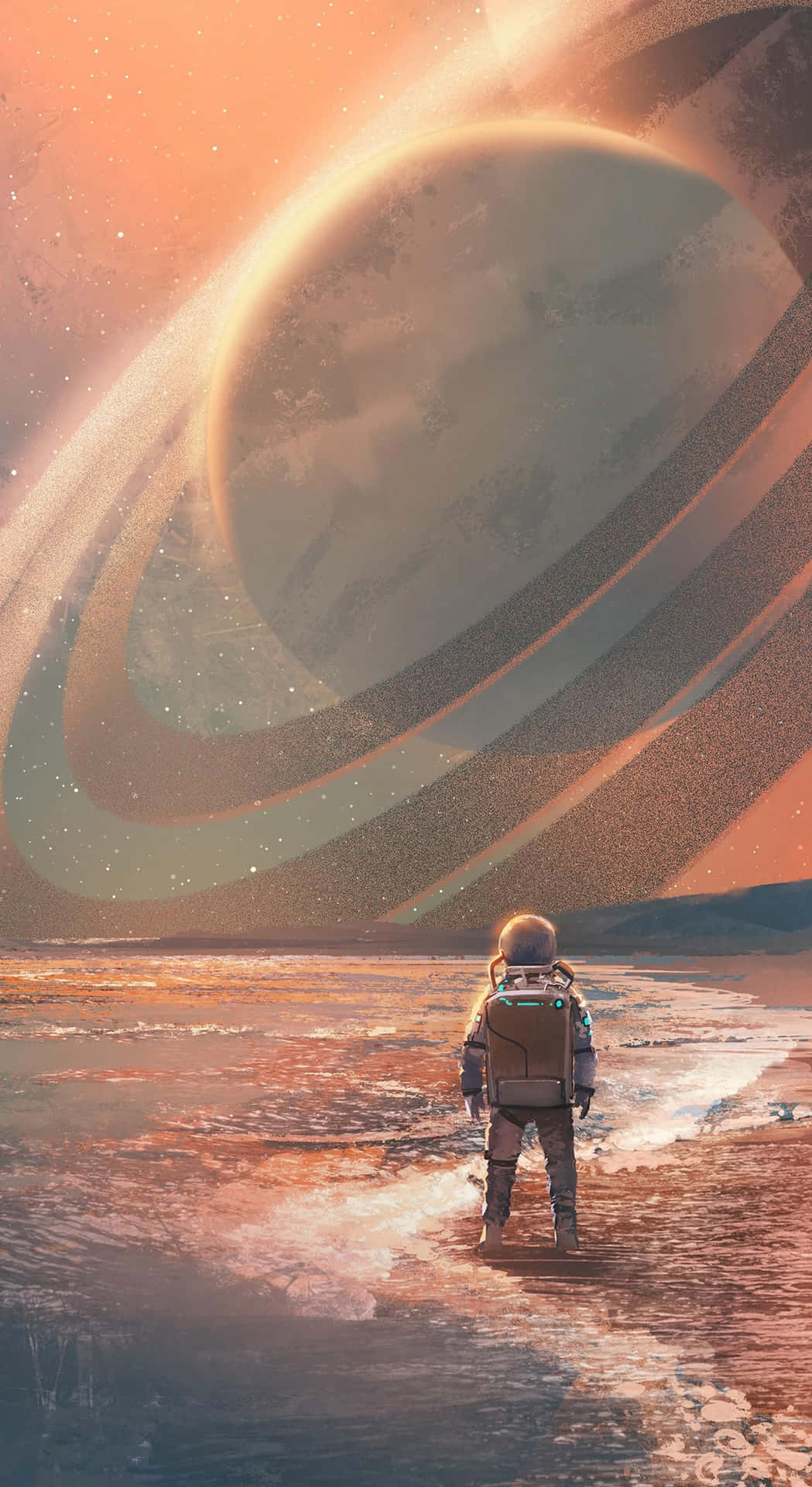 Stranded Astronaut Looking At A Planet