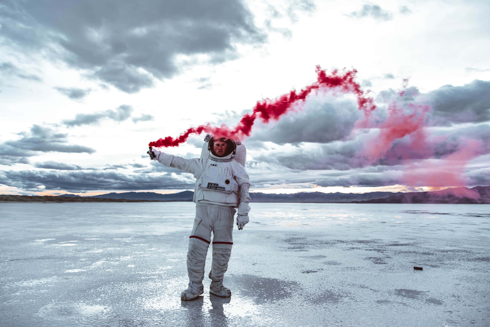 Stranded Astronaut Sending Smoke Signal