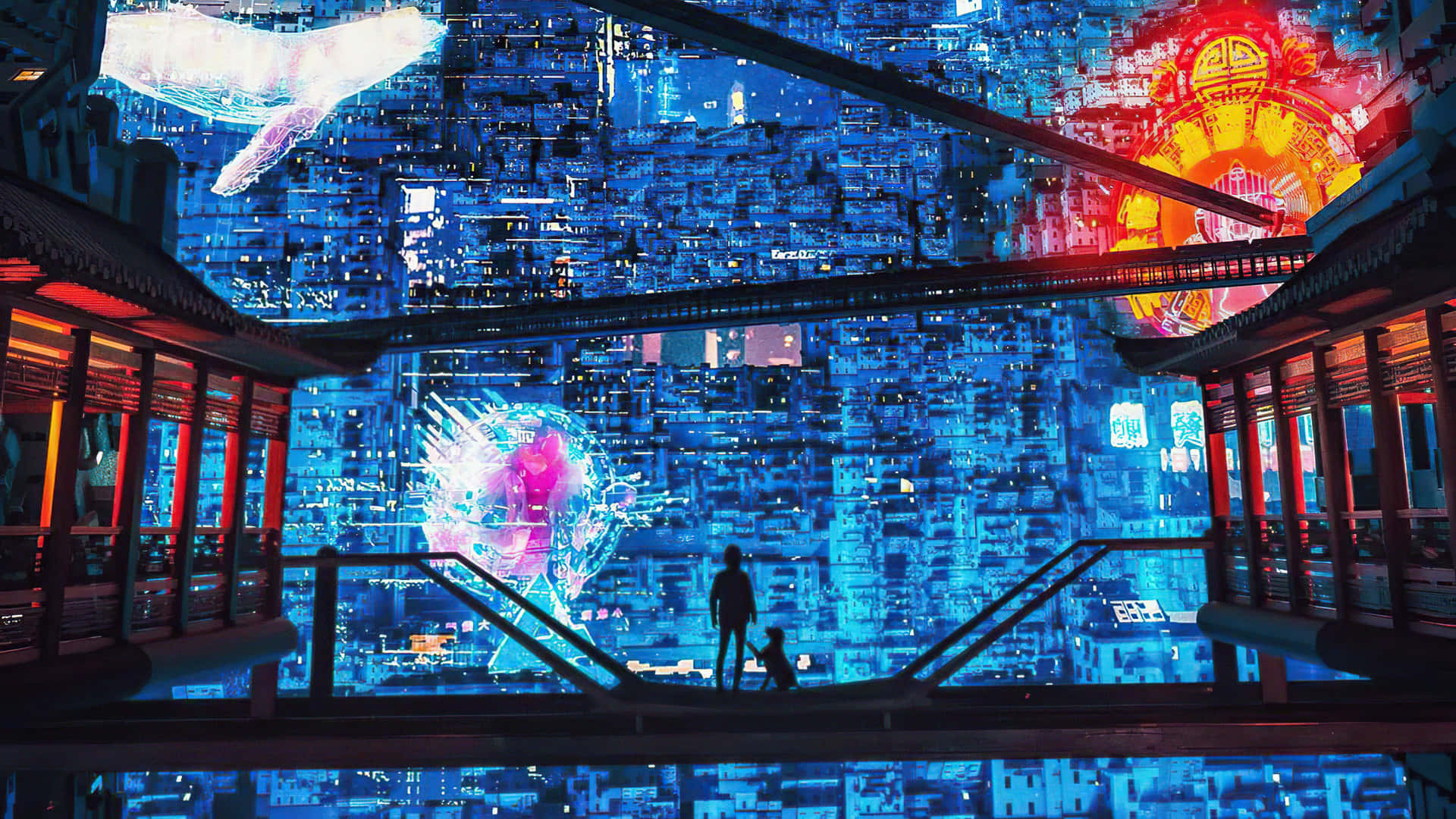 Stranded In A Futuristic City Background