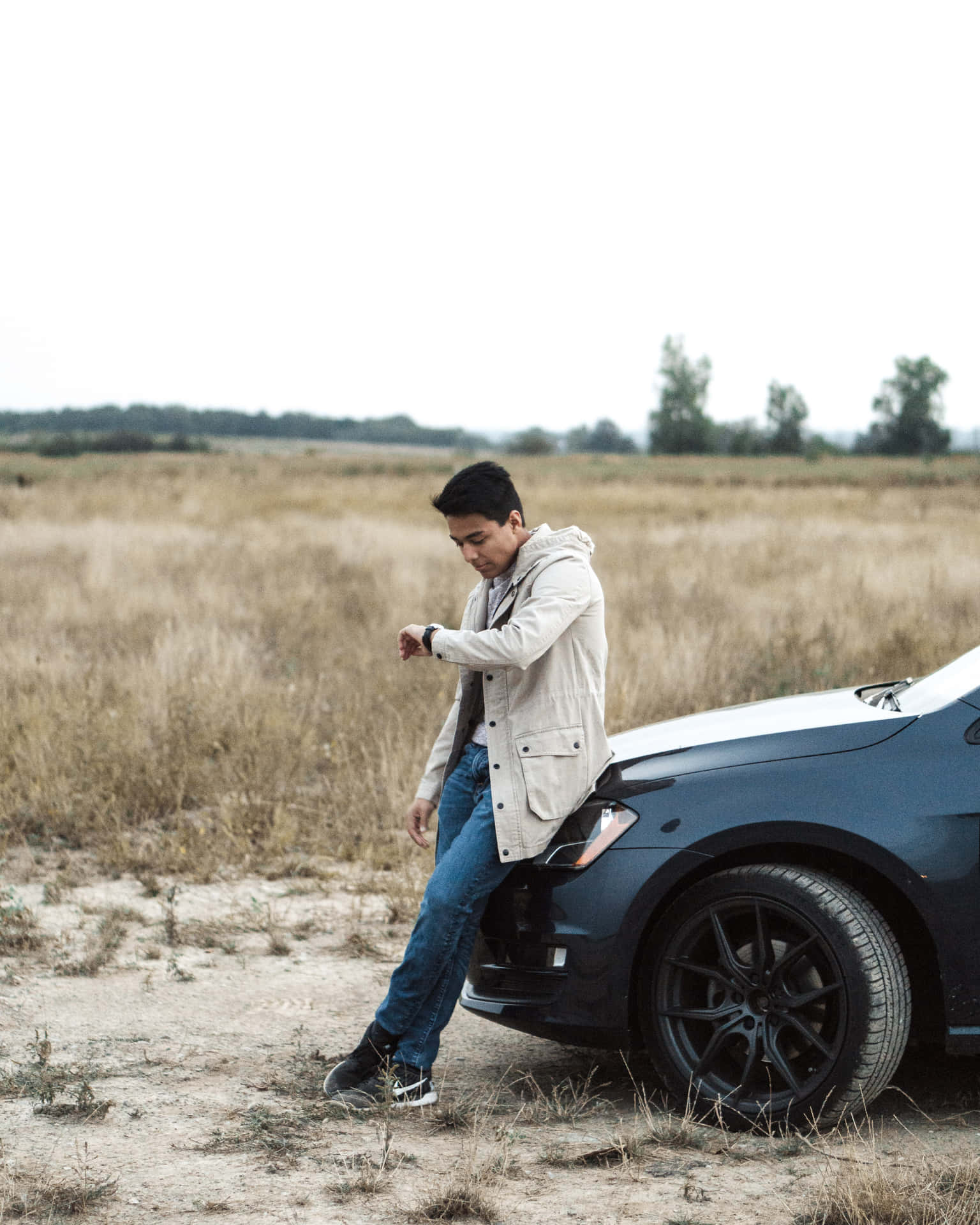 Stranded Man In The Middle Of Nowhere Background