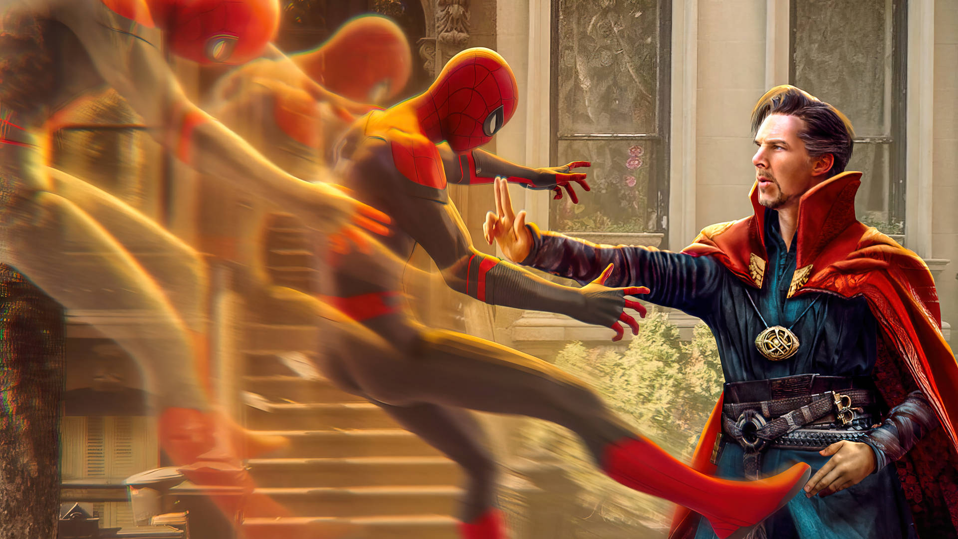 Strange Punches Spider-man Marvel Laptop Background