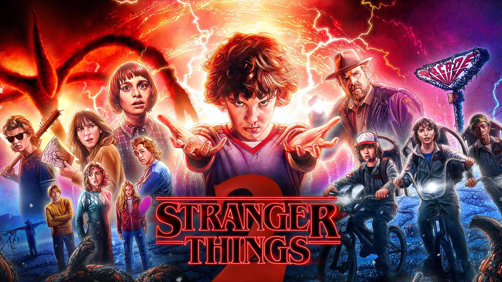 Stranger Things 3 Poster Illustration Background