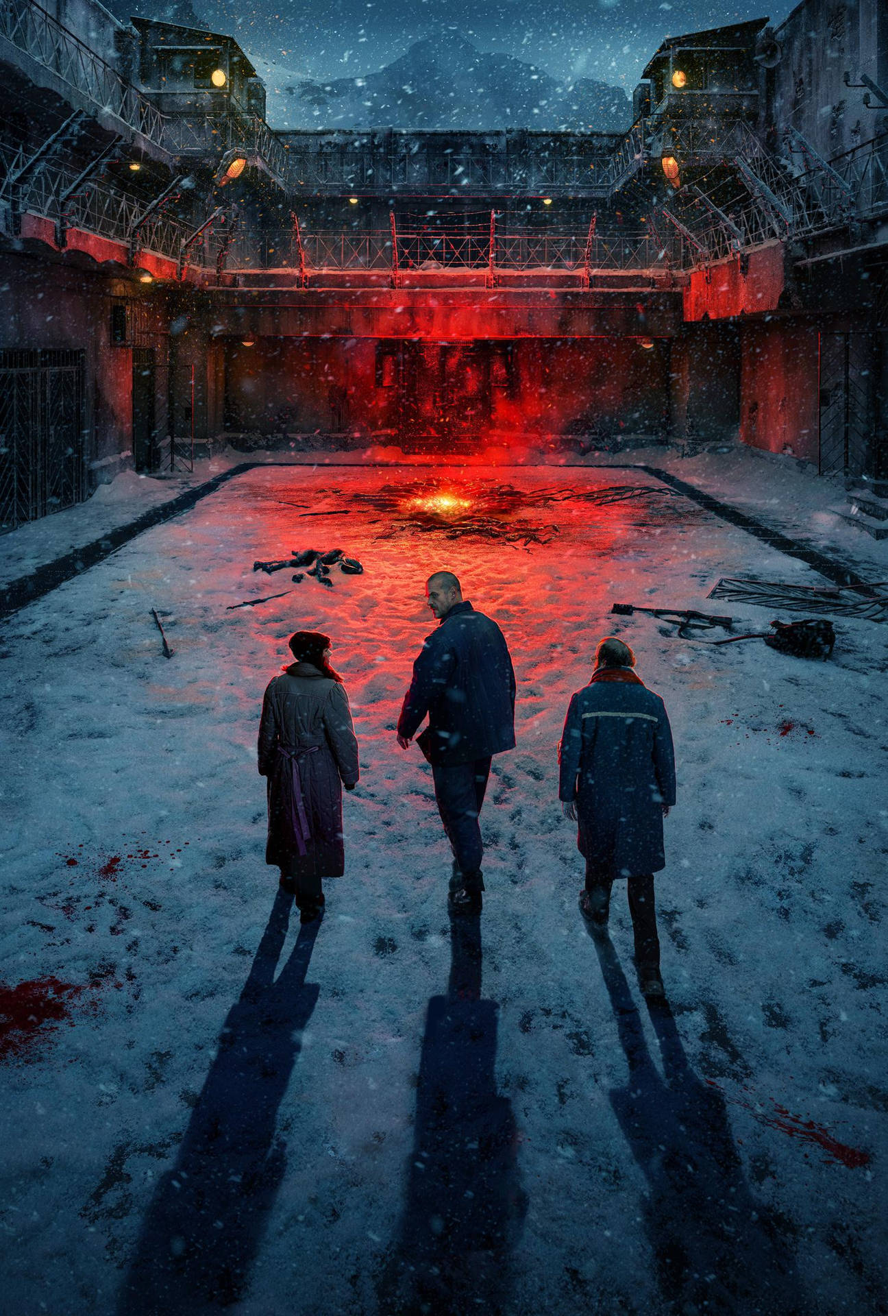 Stranger Things 4 Snowy Prison Background