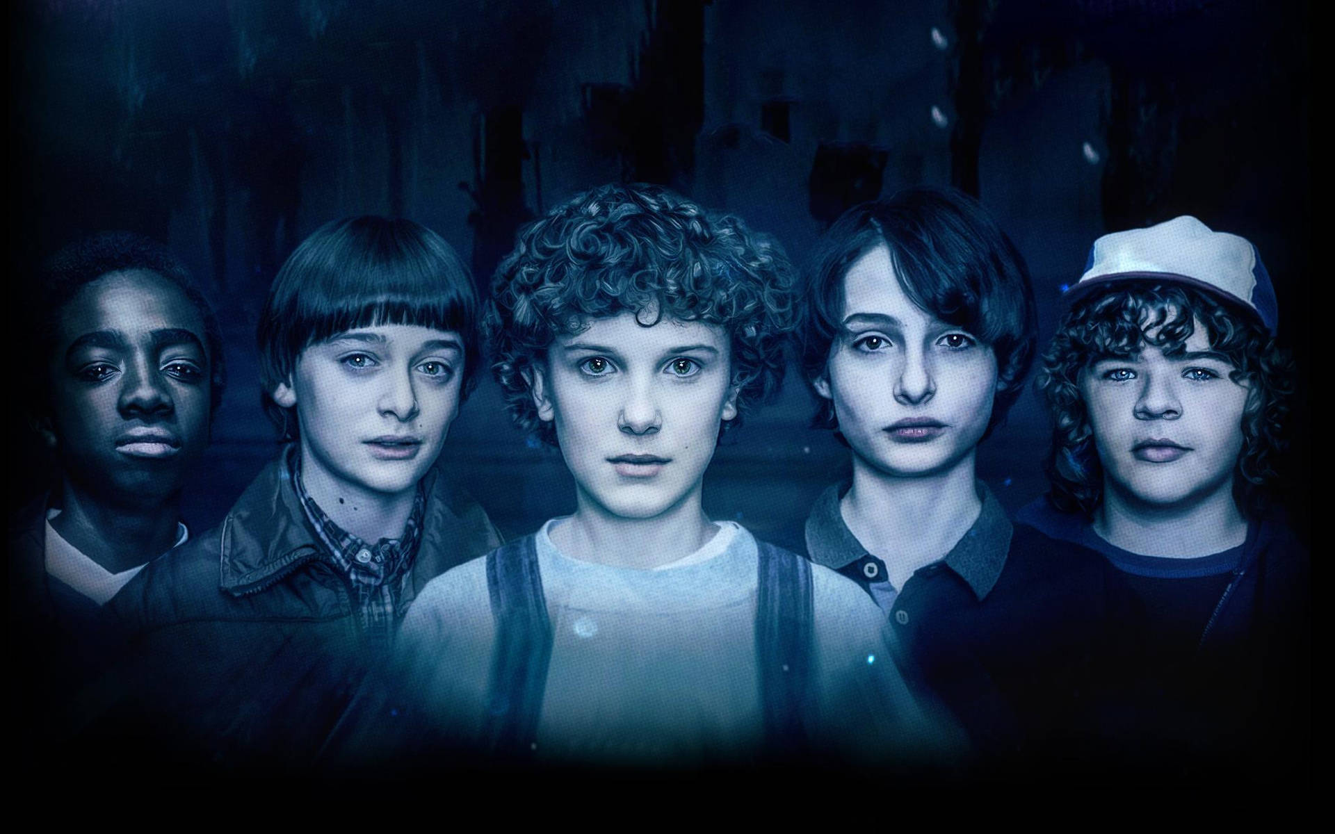 Stranger Things Cast Dark Blue