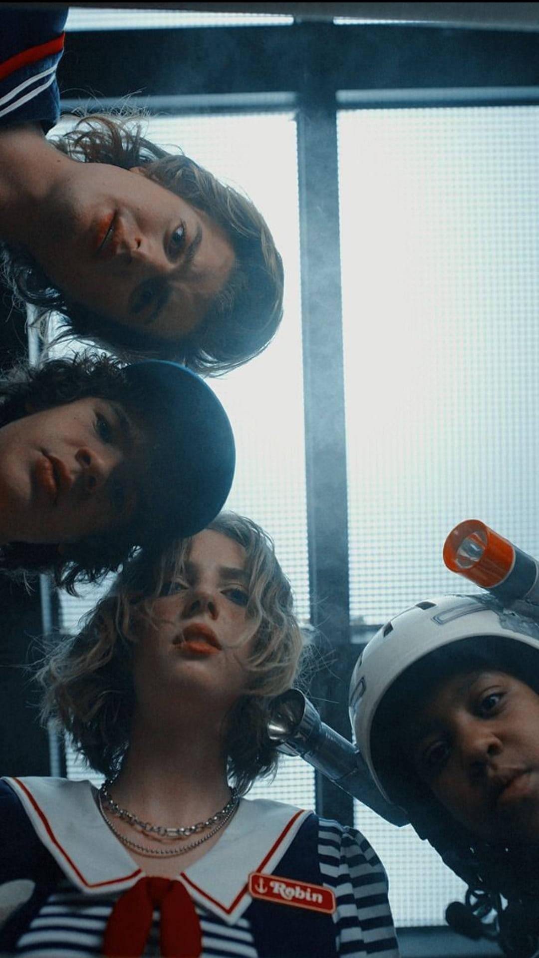 Stranger Things Cast Dustin, Robin, Steve, And Erica.