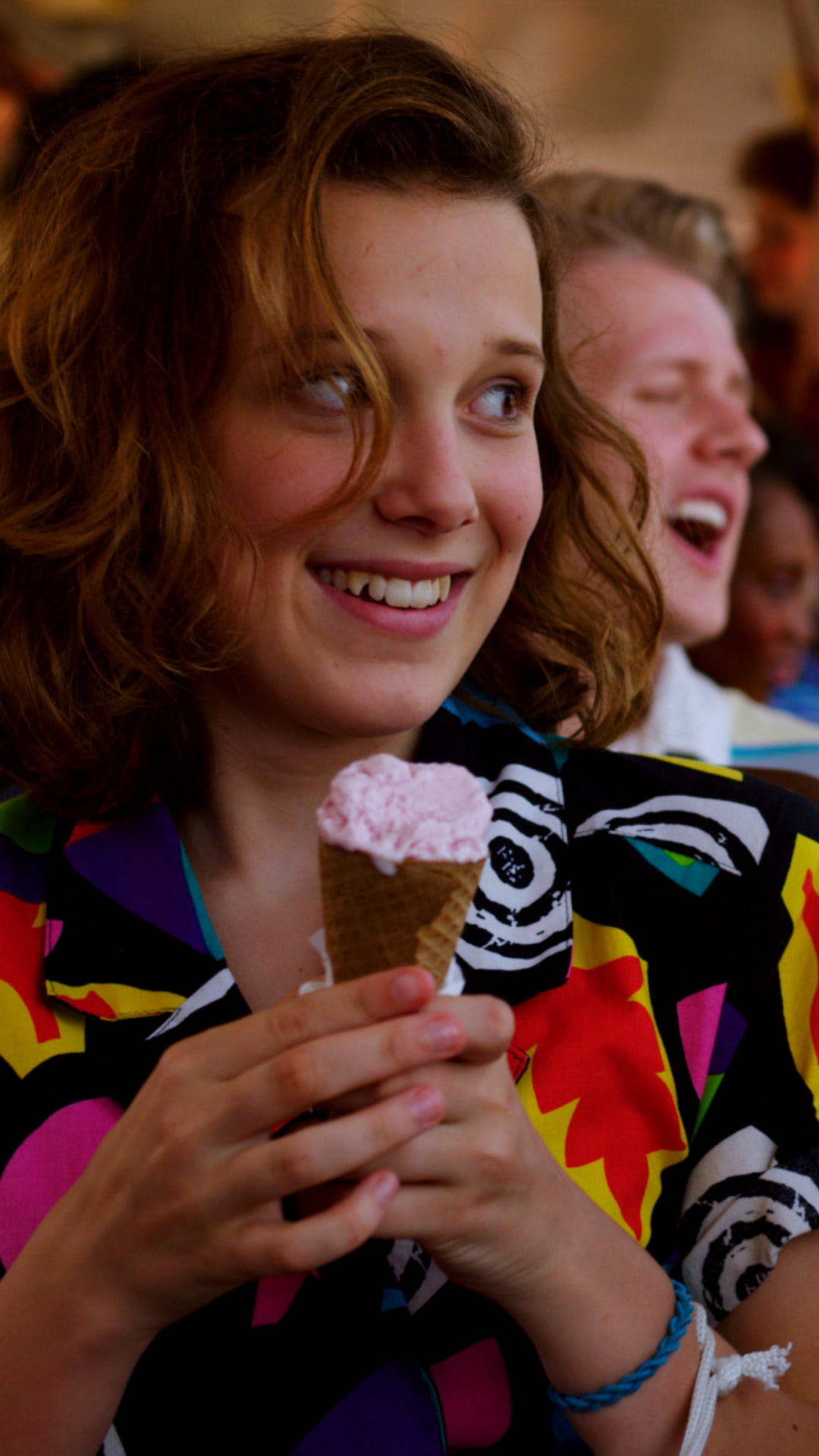 Stranger Things Cast Eleven Holding Ice Cream