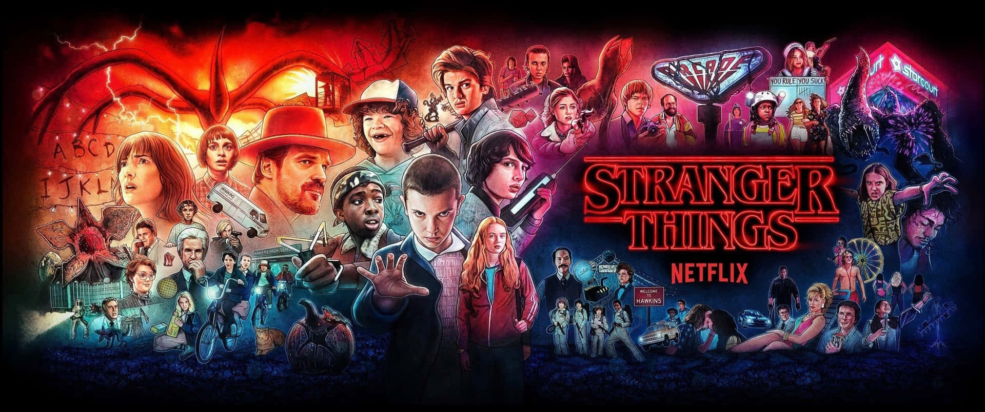 Stranger Things Collage Background