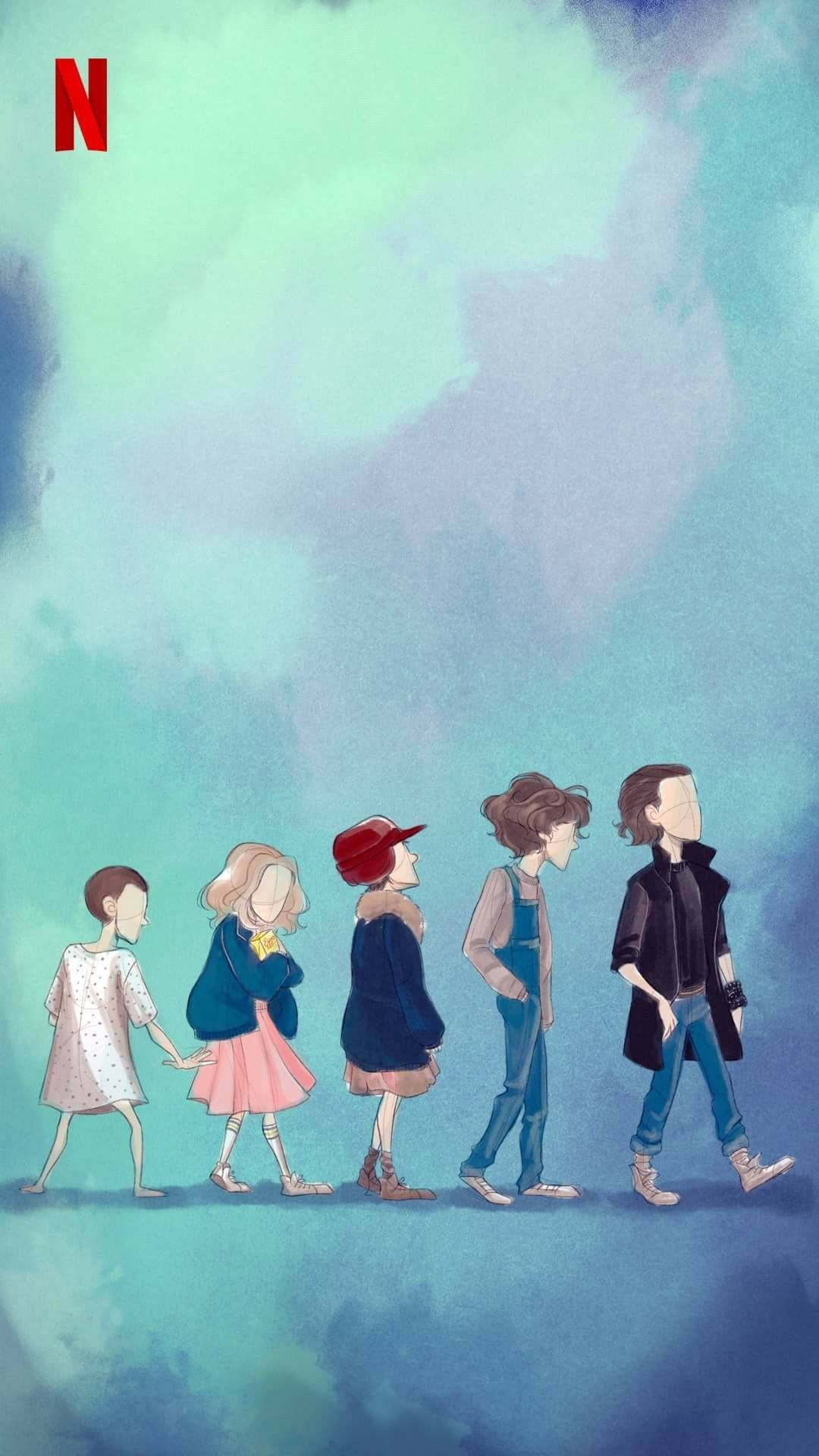 Stranger Things Cute Netflix Cartoon Background