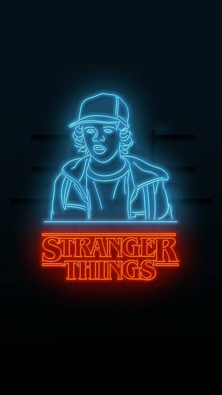 Stranger Things Dustin Neon Sign Background
