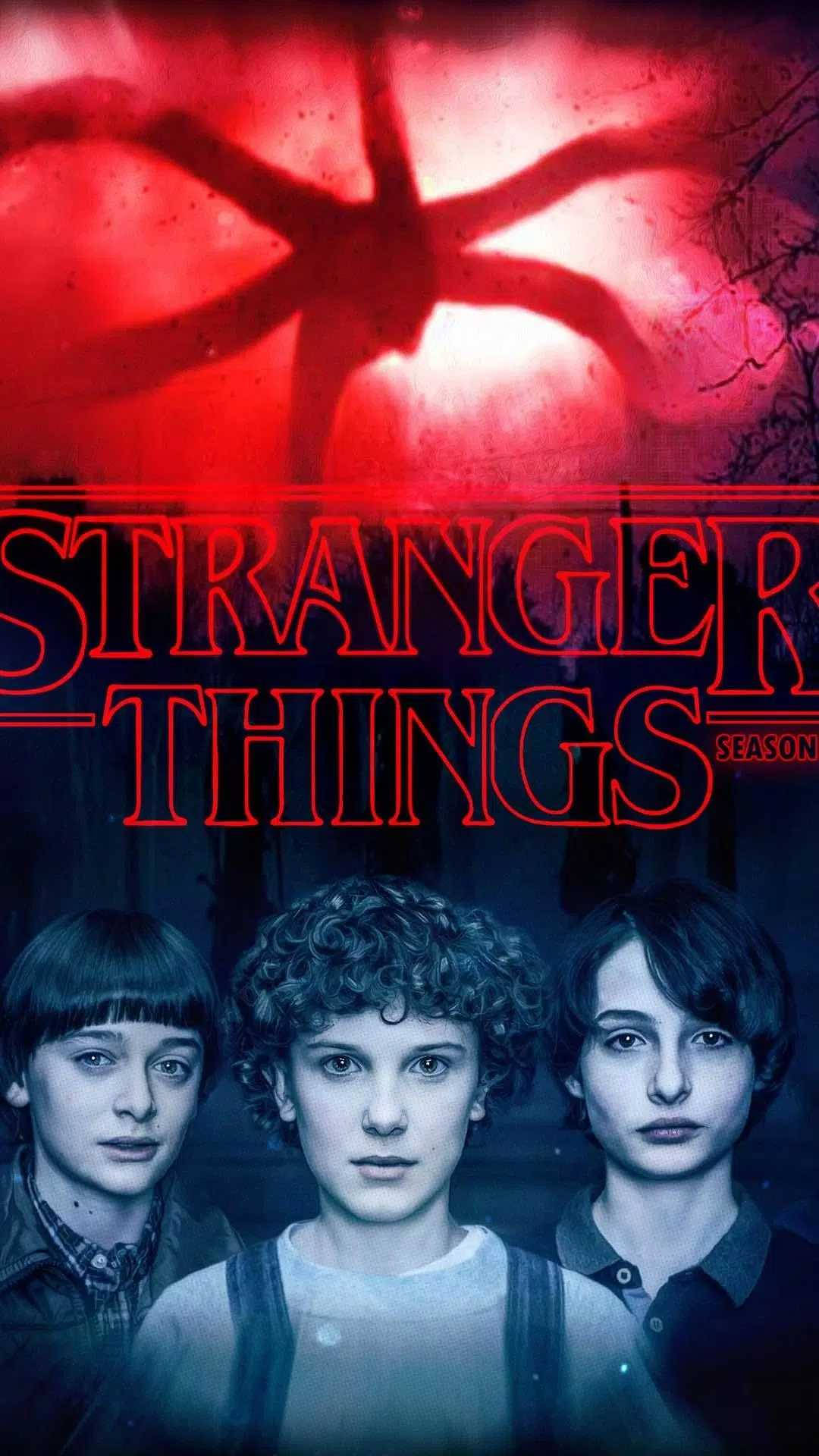 Stranger Things Monster And Kids Iphone Background