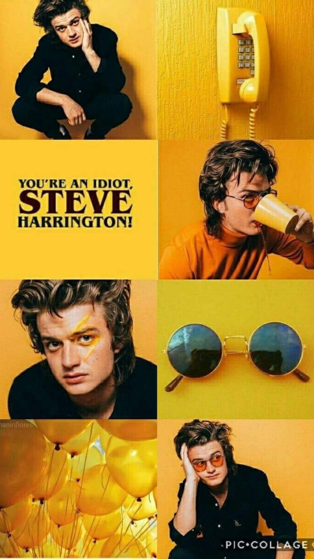 Stranger Things Steve Harrington Yellow Collage