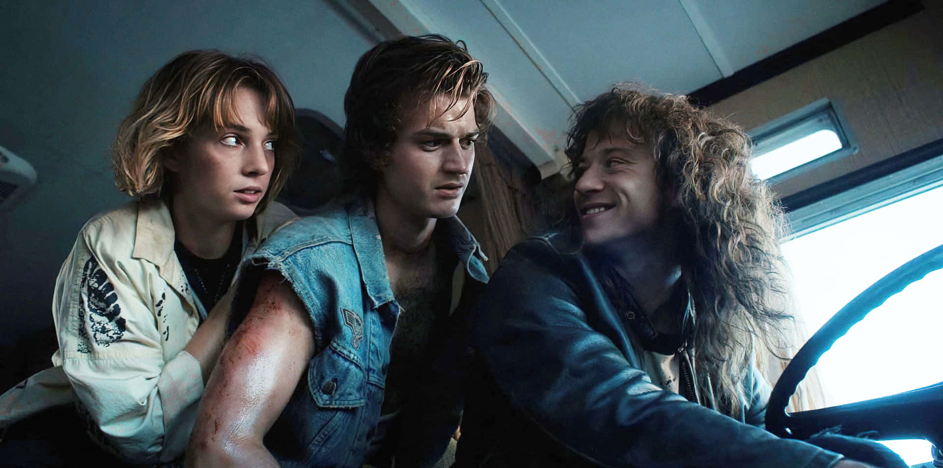 Stranger Things Steveand Friends Tense Moment