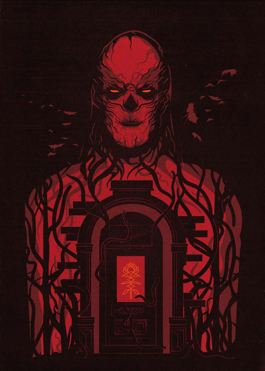 Stranger Things Vecna Door Red Poster Background