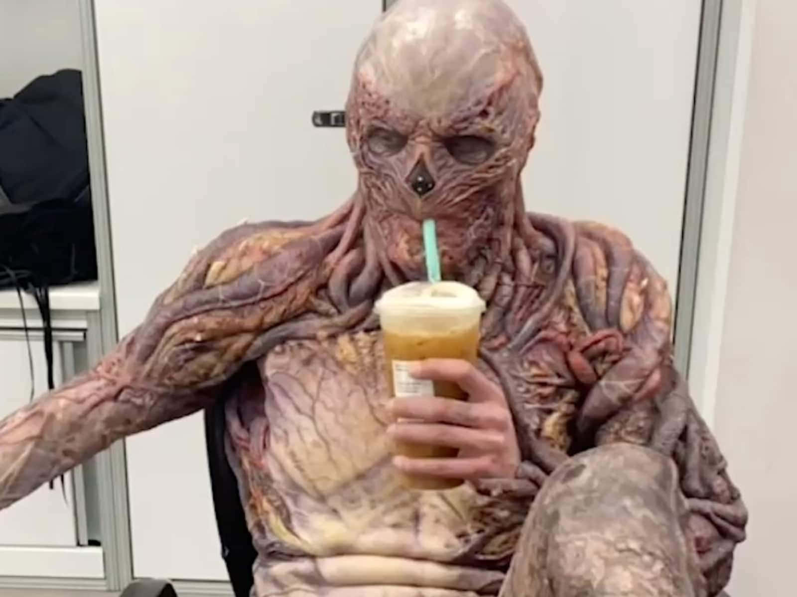 Stranger Things Vecna Drinking Behind The Scene Background