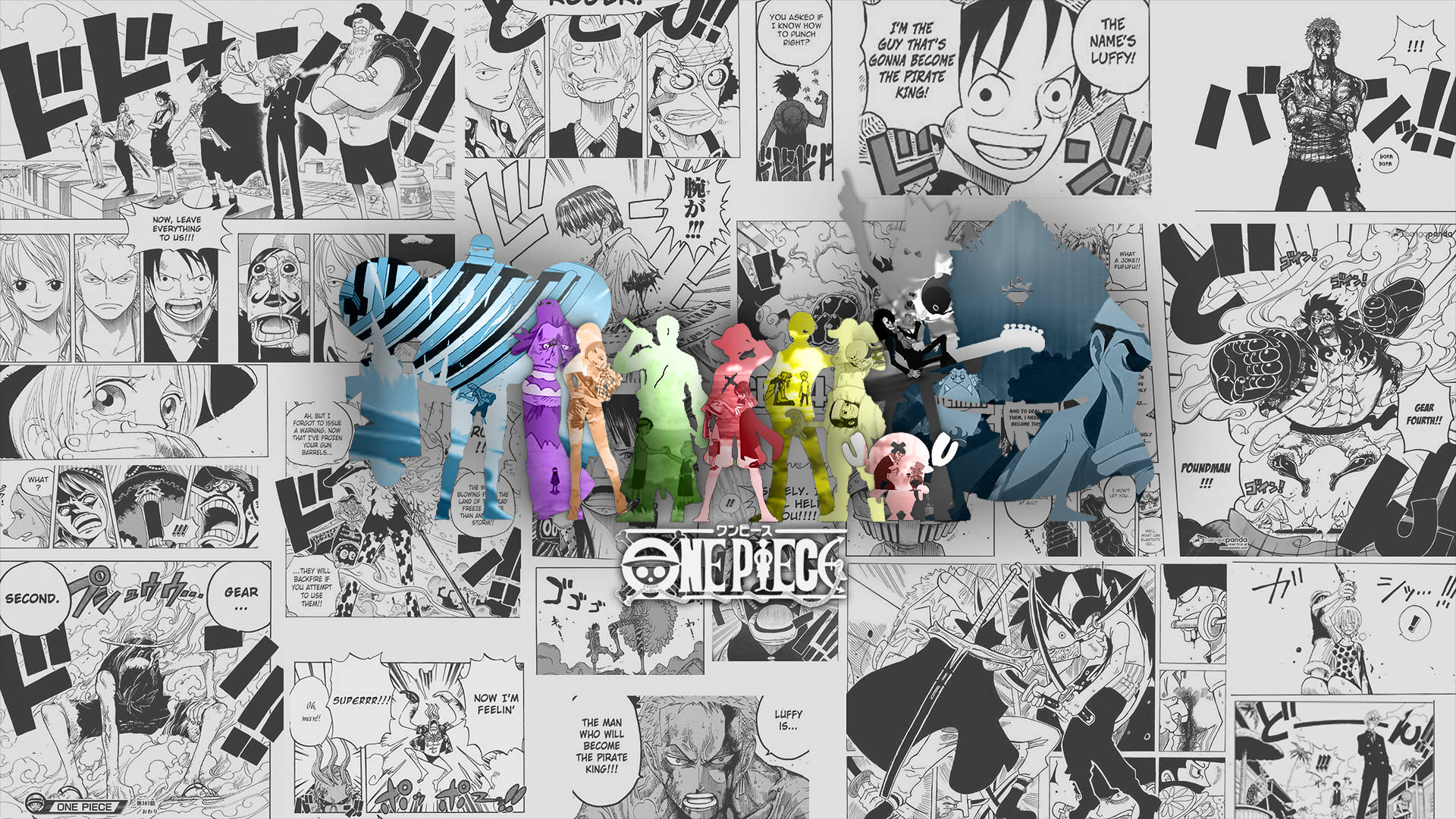 Straw Hat Pirate Crew Manga Panel Background