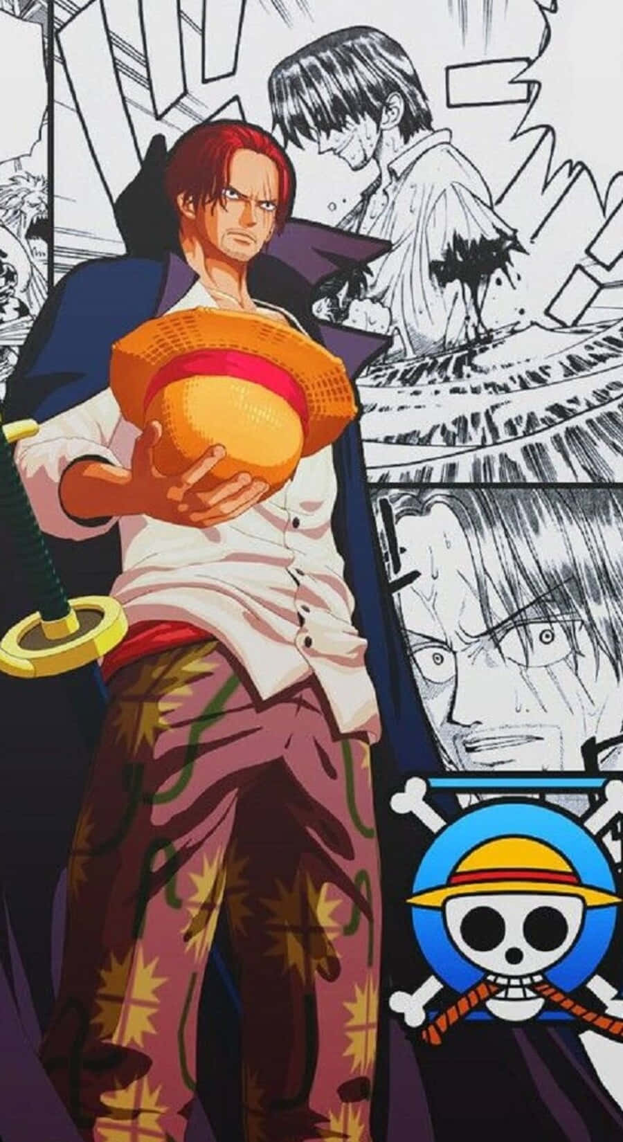 Straw Hat Pirates Crew From One Piece Manga Background