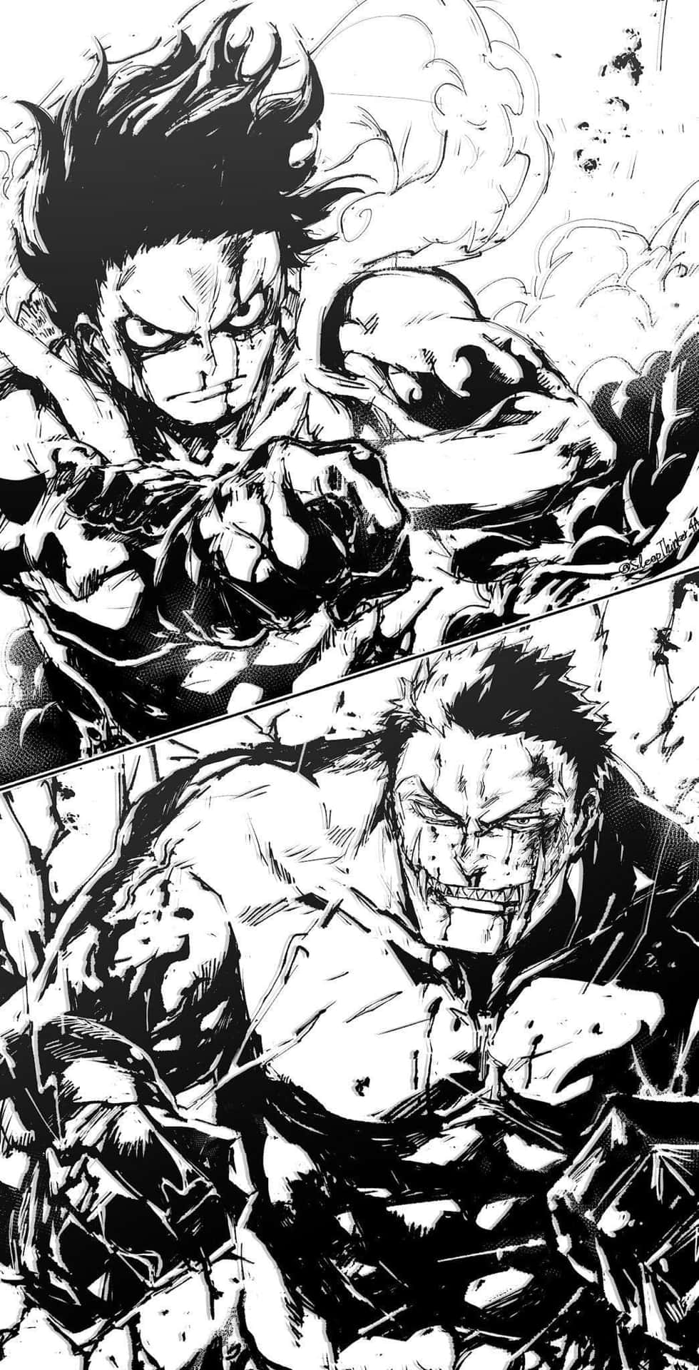 Straw Hat Pirates Crew In Action Background