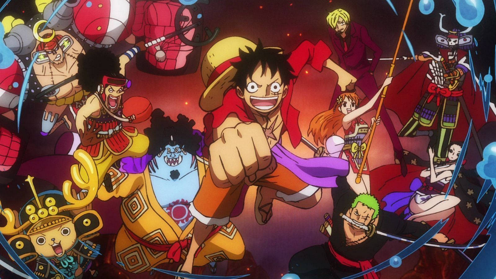 Straw Hat Pirates From One Piece Background