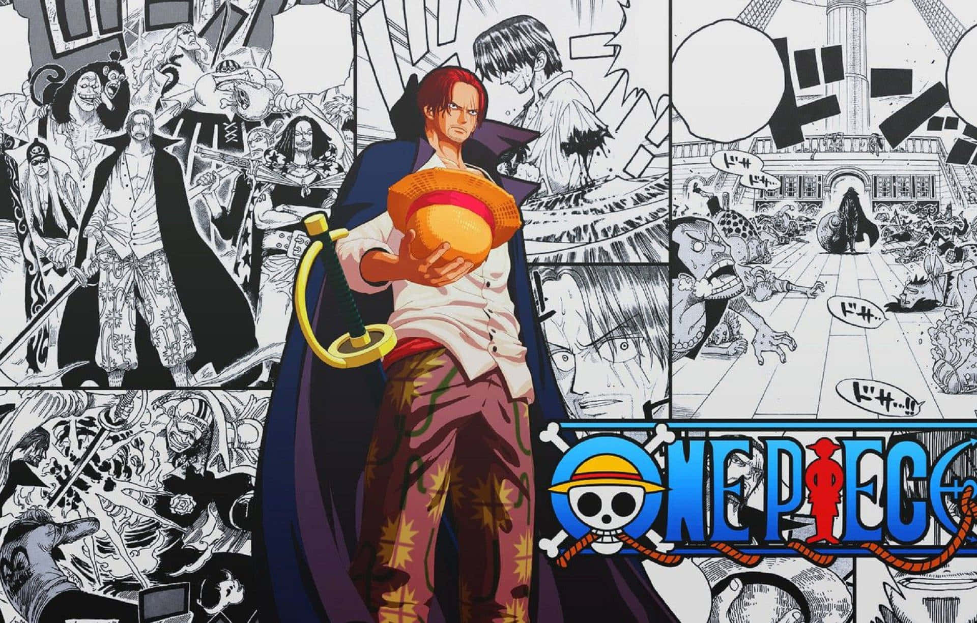 Straw Hat Pirates From One Piece Manga Background