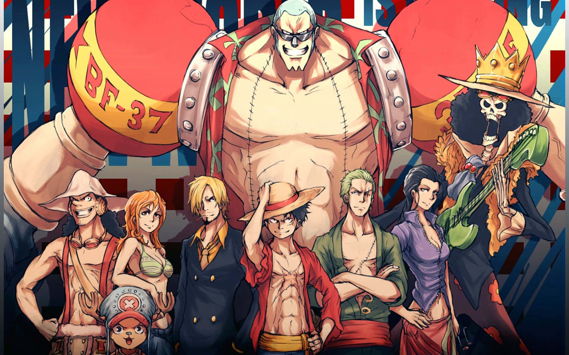 Straw Hat Pirates One Piece Main Characters Background