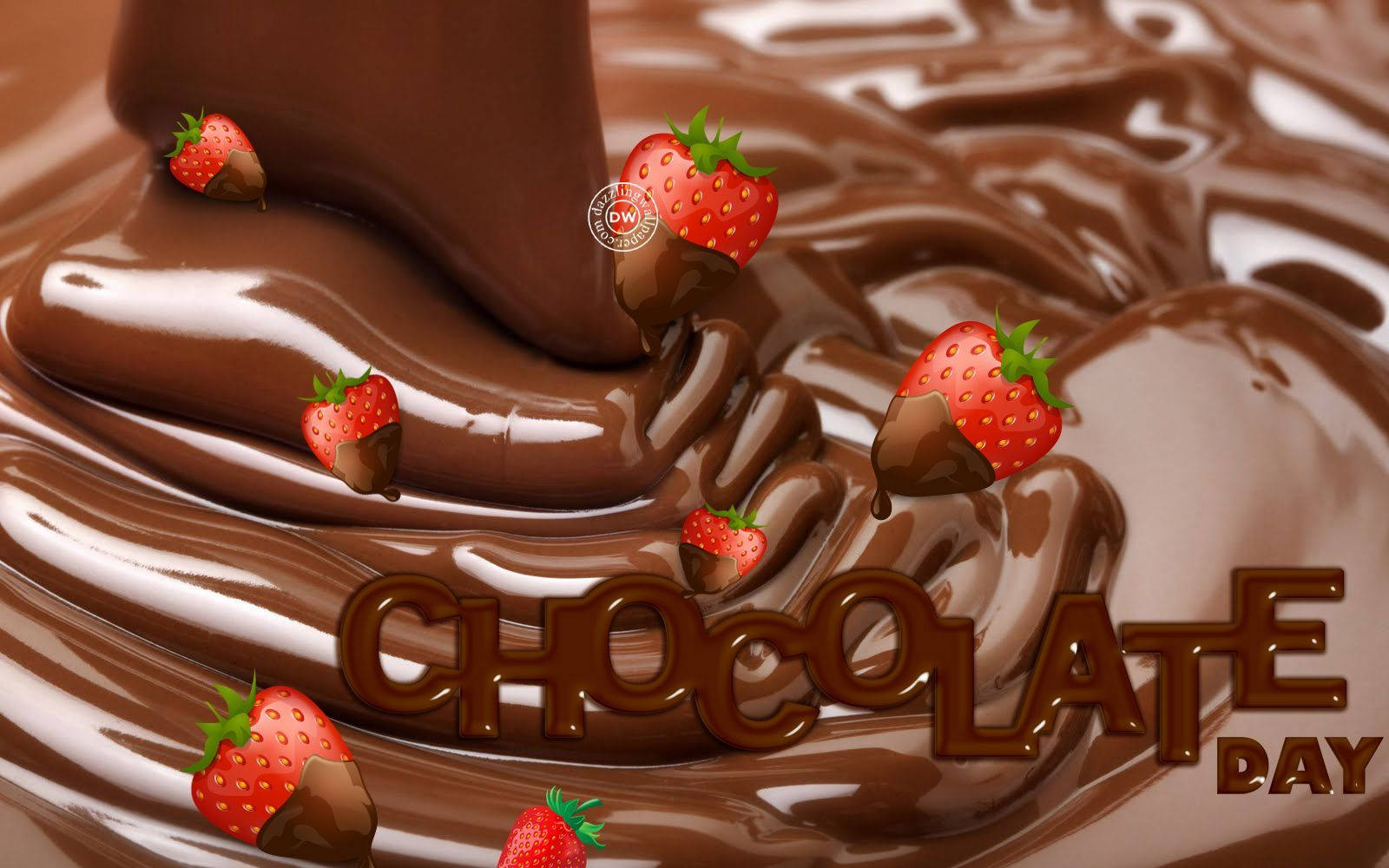 Strawberries With Chocolate Day Background