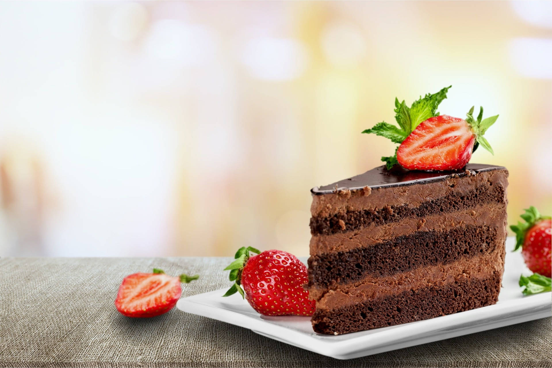 Strawberry Chocolate Cake Background