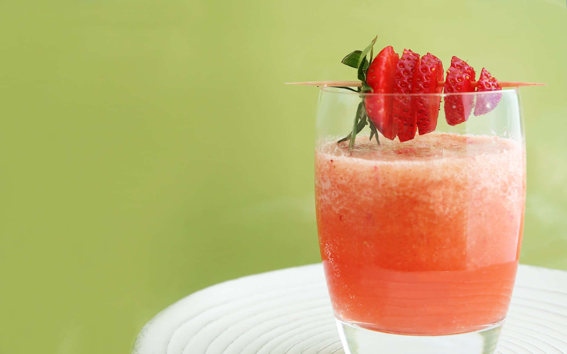 Strawberry Cocktail Drinks On Glass Background