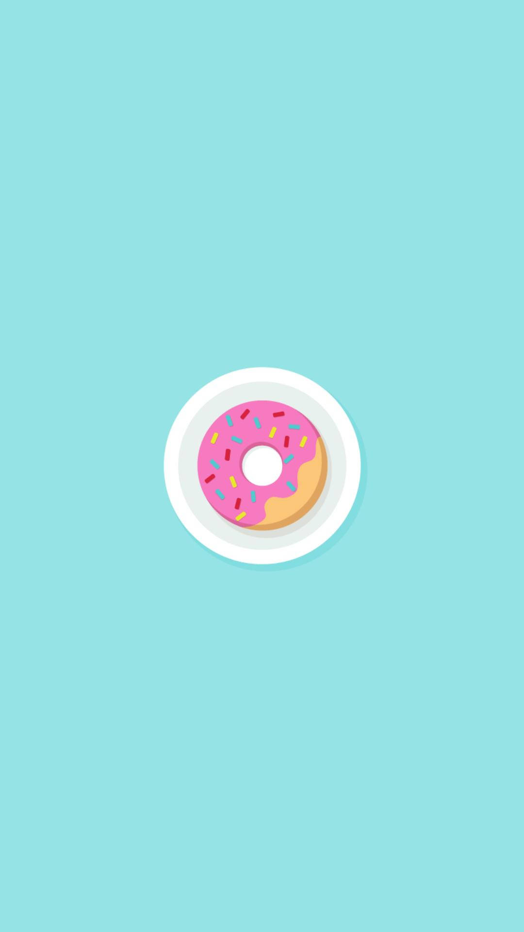 Strawberry Doughnut Minimalist Iphone Background
