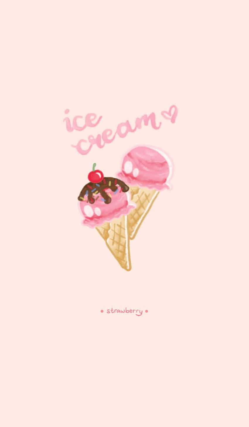 Strawberry Flavor Cute Ice Cream