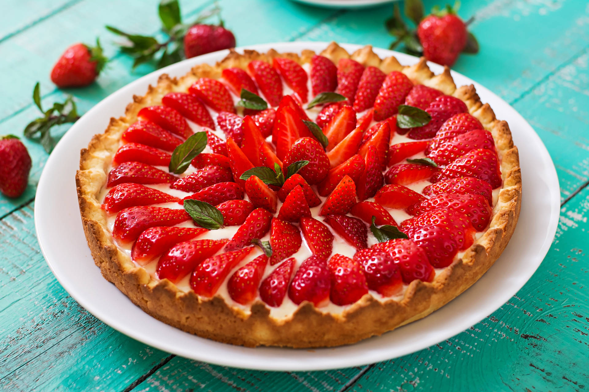 Strawberry Flower Pie